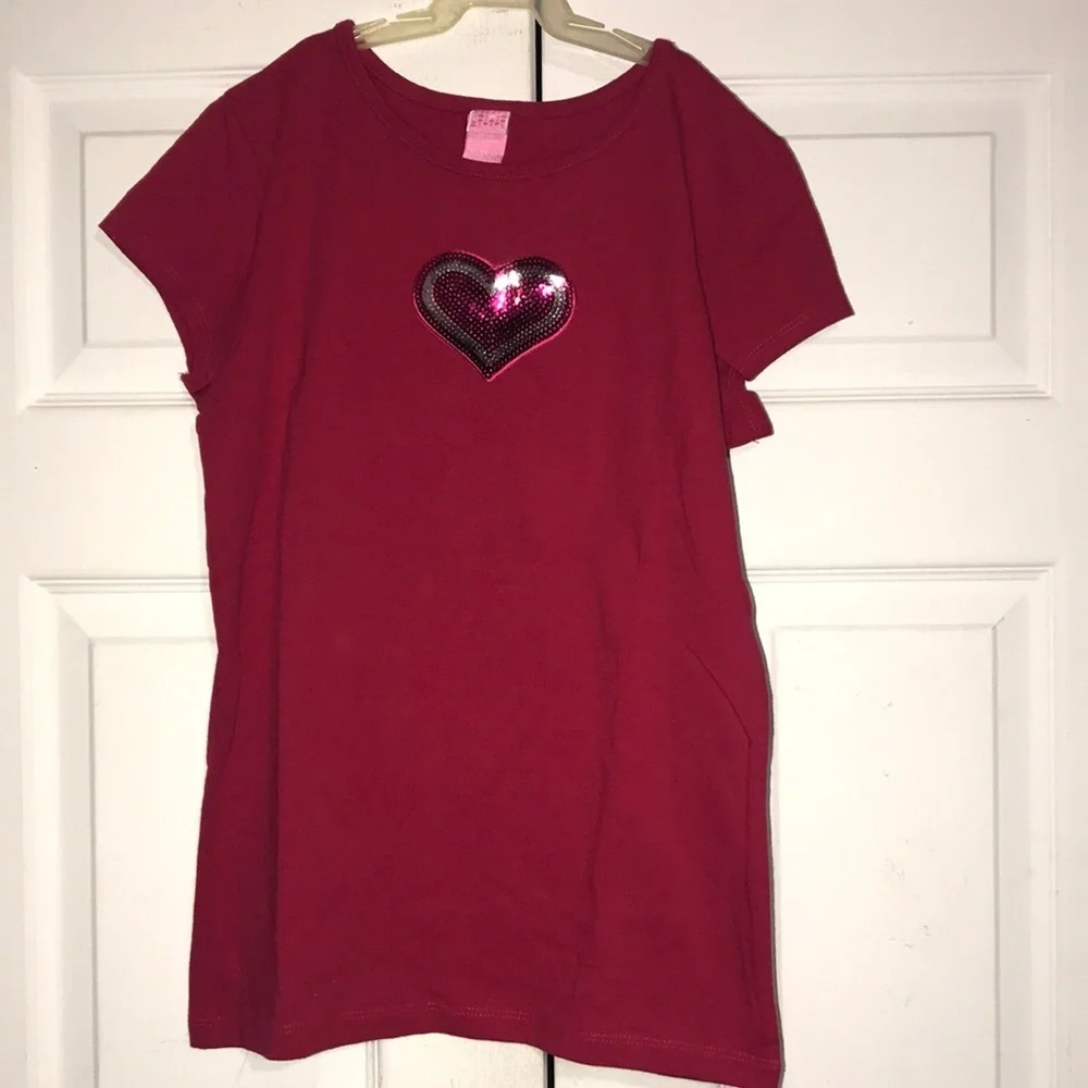 Girl’s Sequined Heart Top